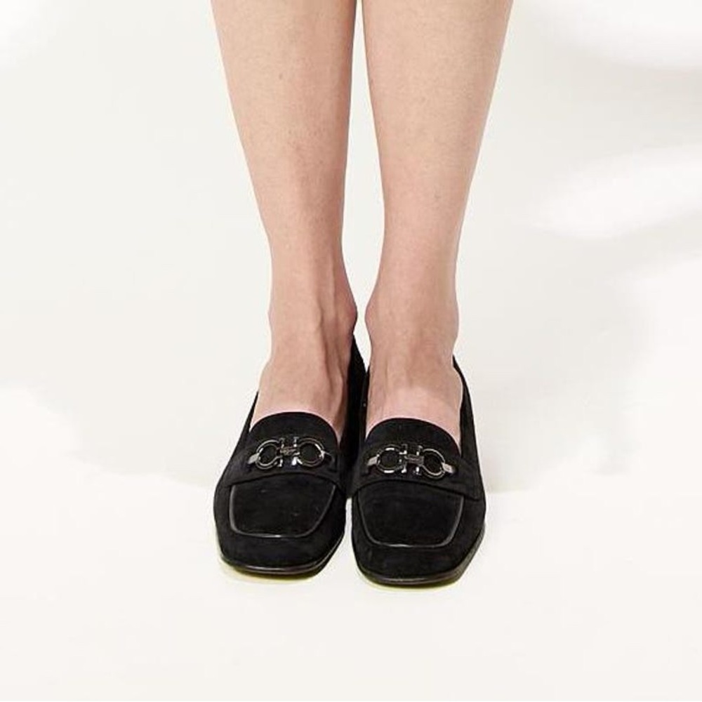 Black Suede Loafers with Metal Bit - Picture 2 of 15